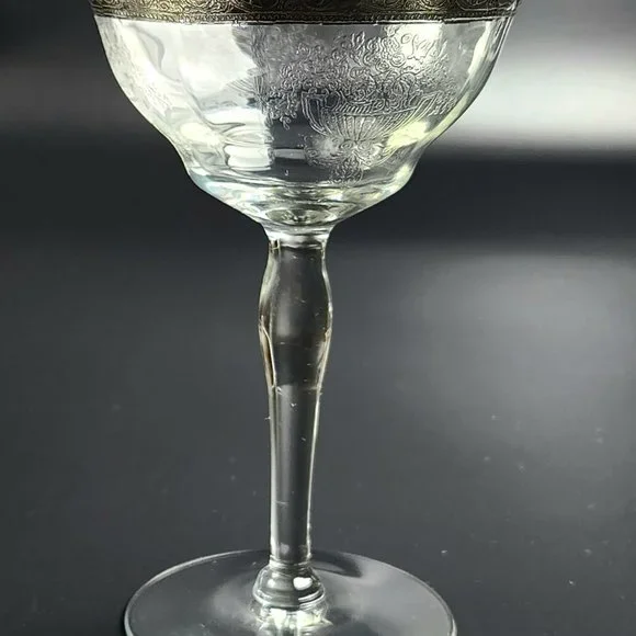 Vintage Champagne/Tall Sherbet Athens Diana Clear -TIFFIN FRANCISCAN -5